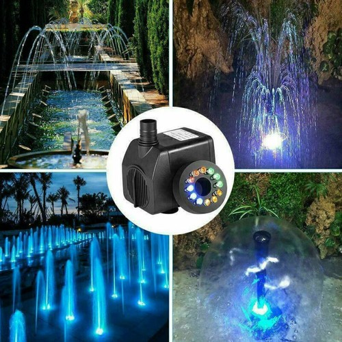 Pompa per fontana da 15 W, pompa per giochi d'acqua, pompa per laghetto con illu - Foto 11 di 13