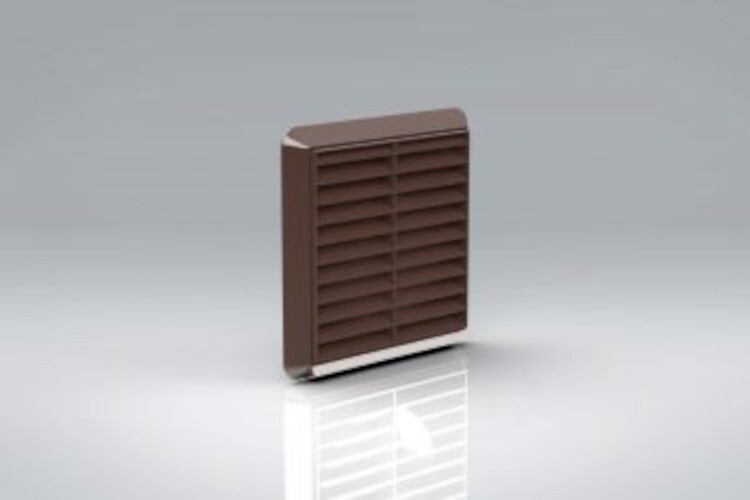 100mm Brown Louvered Grille with Flyscreen