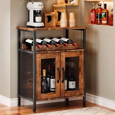 Vintage Wine Bar Cabinet Drinks Storage Sideboard with Glass Holder & Wine Rack