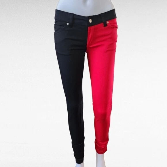 Tripp NYC Black & Red Split Leg Skinny Jeans Size 1