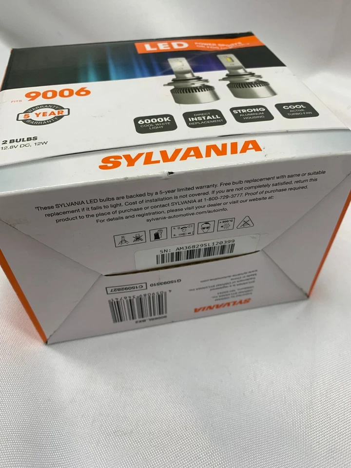 Sylvania 9006 LED Fog Lights Bright White LED Light Output Headlight 2 Bulbs*New - Изображение 3 из 4