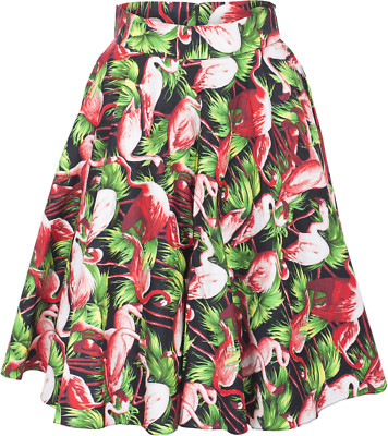 Küstenluder «HOLLY FLAMINGO» Tiki Tropical Pin Up Swing Skirt ROCK Rockabilly