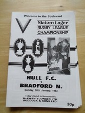 1982/83 HULL FC  V BRADFORD NORTHERN - RUGBY LEAGUE PROGRAMME CHAMPIONSHIP