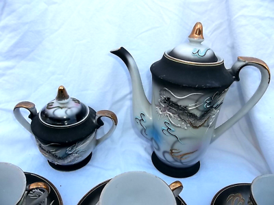 13 PC BENSON'S KUTANI MORIAGE DRAGON WARE TEA SET HAND PAINTED