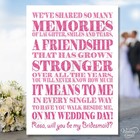 Will you be my Bridesmaid Cards Maid of honour sister Invite Card invitation A6