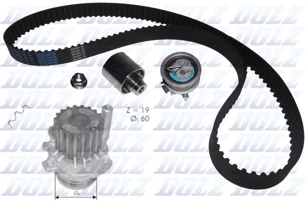 Kit distribution avec pompe à eau VW Polo 1.9 TDI courroie galet tendeur