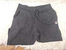 Vintage Fila Pants Kids Large Boys Black Jogger Sweatpants
