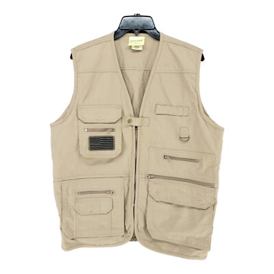 Rustic Ridge Mens Vest Fishing Medium Tan Fly Angler Hunting Hiking Outdoor