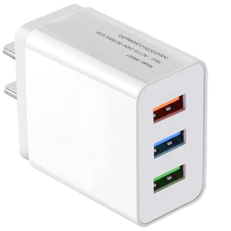 10-Pack 3 USB Port Wall Charger Adapter Plug For Samsung iPhone LG HTC Motorola - Image 2 of 4