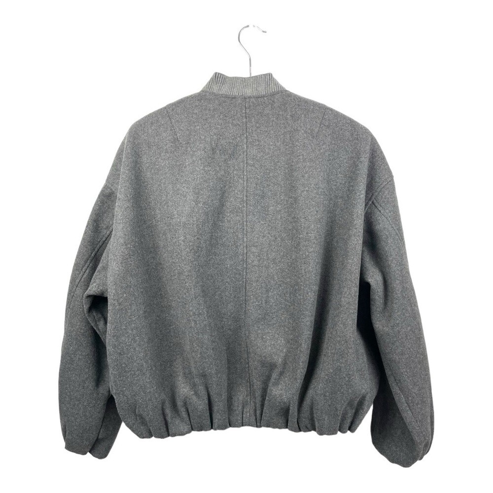 NEW ZARA Grey Wool Oversized Bubble Hem Bomber Jacket Size XS ( Fits L!) ISO image 8