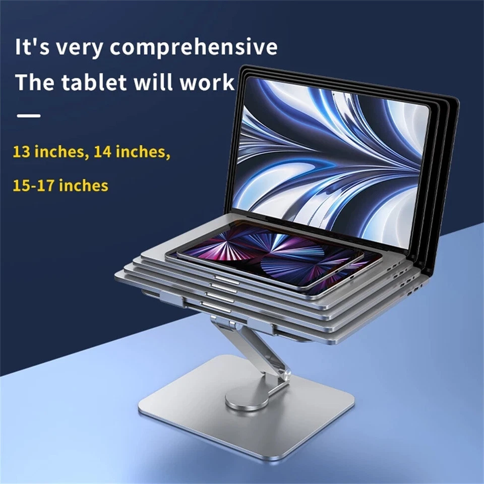 Laptop Stand Adjustable Computer Stand for Desk Ergonomic Aluminum Tablet Holder - Image 3 of 4