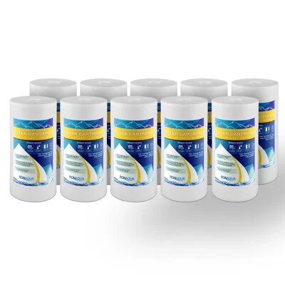 RONAQUA 10-PACK of Big Blue 10”x4.5” 1 Micron Sediment Water Filters