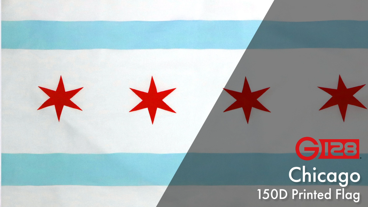 Chicago City Flag 3x5FT Printed 150D Polyester Windy City