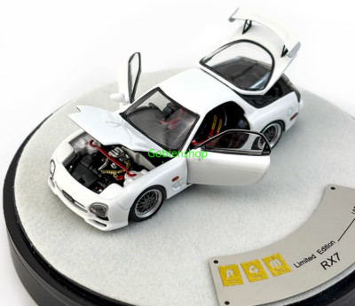 GB PGM 1:64 White JDM RX-7 FD3S Round Racing Sports Model