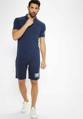 SHORT BERMUDA UOMO EA7 EMPORIO ARMANI 3GPS73 PJ05Z BLU COTONE PE NEW - Picture 3 of 4