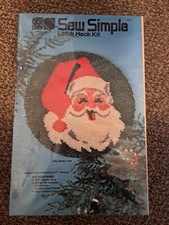 New/Sealed - Sew Simple Latch Hook 27" Round Kit - Jolly Santa Claus - Christmas