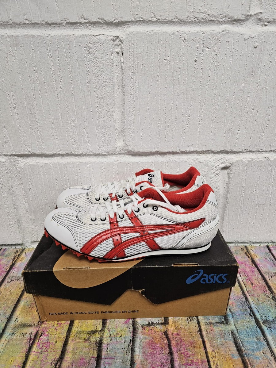 Asics Hyper LD Spikes UK 10 Men's RRP £ 60 White Fire Red Black