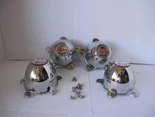 4 5  EAR PLASTIC CAPS  5  LUG ANSEN SPRINT WHEELS W/ 2 1/8 HOLE MOUNTING SPACE