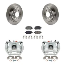 For Buick LaCrosse Regal TourX Rear Brake Caliper Rotors & Semi-Metallic Pad Kit