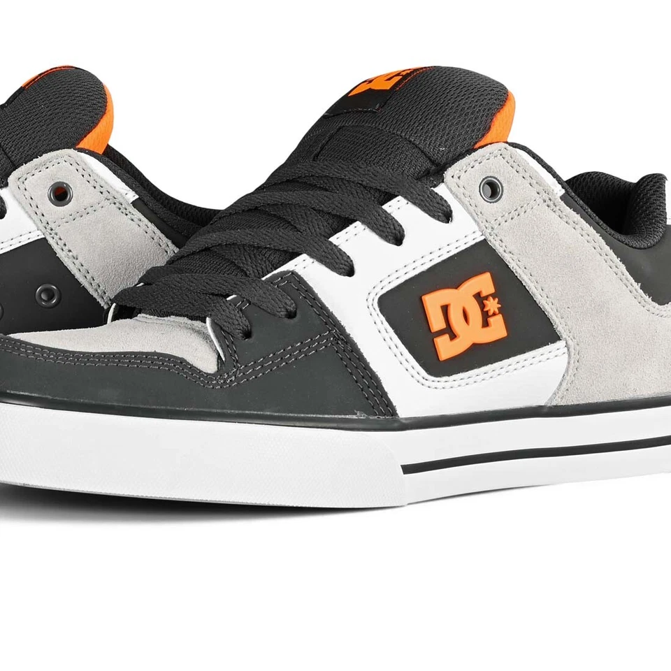 DC Pure Scarpe Da Skate - Grigio Scuro/Arancione - Immagine 3 di 4