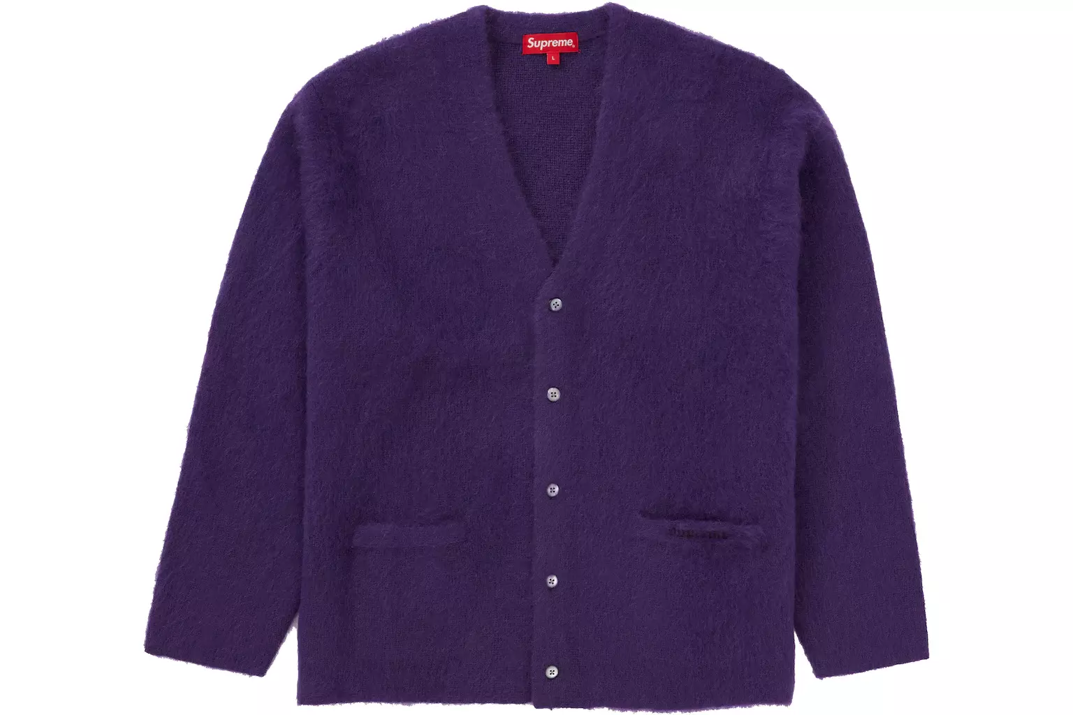 Cardigan Supreme® en mohair brossé   Violet   L