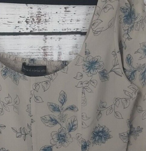 Top House of Harlow Mujer Pequeño Gris Coqueta Recortado Manga Larga Estampado Floral - Imagen 2 de 10