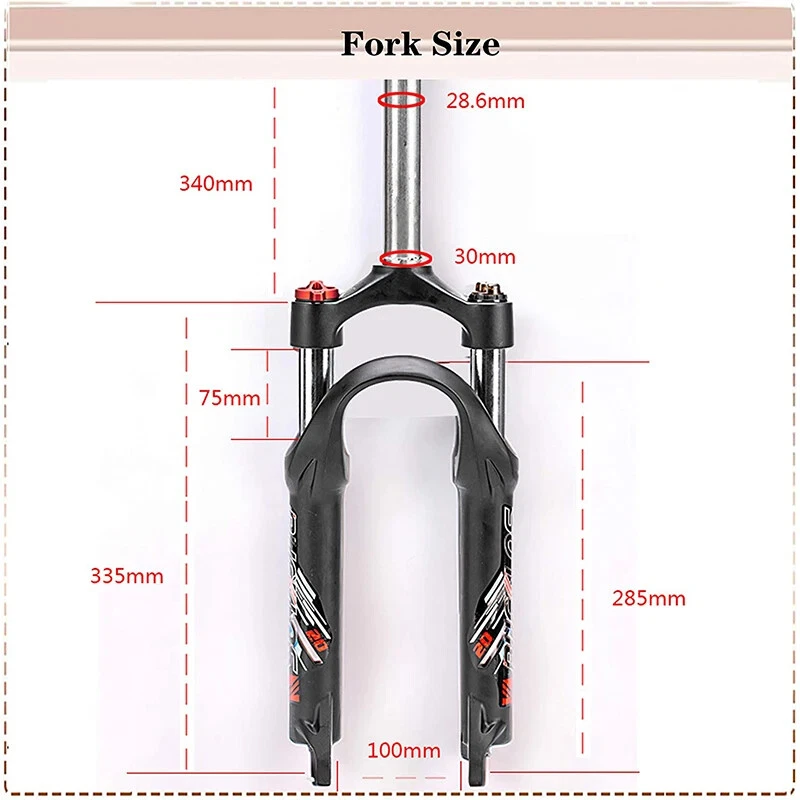 BMX Folding Bike Oil Suspension Fork 20 Inch MTB Bicycle Front Forks Travel 75mm - Image 2 of 4