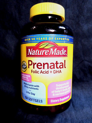NATURE MADE..PRENATAL-MULTIVITAMIN..800mcg FOLIC ACID,200mg DHA..150 GELS..OCT25