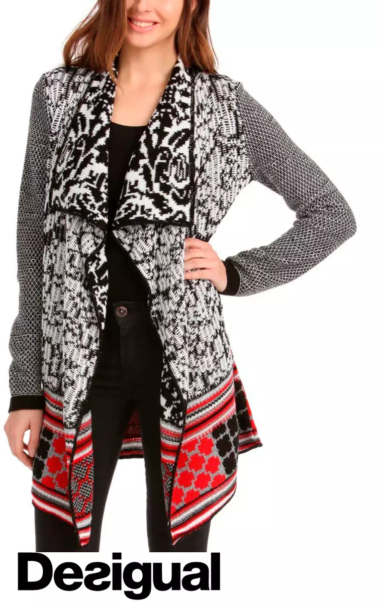 DESIGUAL by Christian Lacroix 46J2L12 Open Front Wrap Sweater Cardigan size M