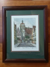 Rothenberg Tauber Signed Ernst Geissendorfer Germany Etching Frame Color Print