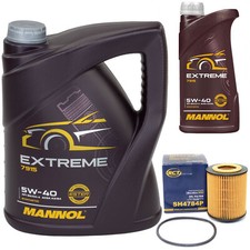 Motoröl Set MANNOL Extreme 5W-40 6 Liter + Ölfilter für Opel Omega B 2.5 3.0 3.2
