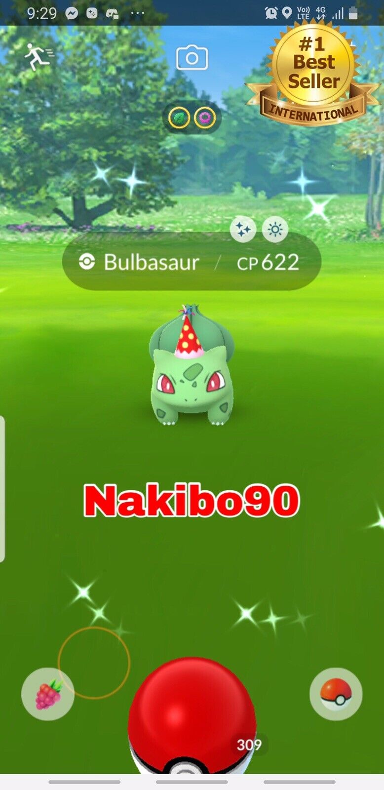 Pokemon Shiny Bulbasaur wearing hat - T'r'a'd'e - Read Describe