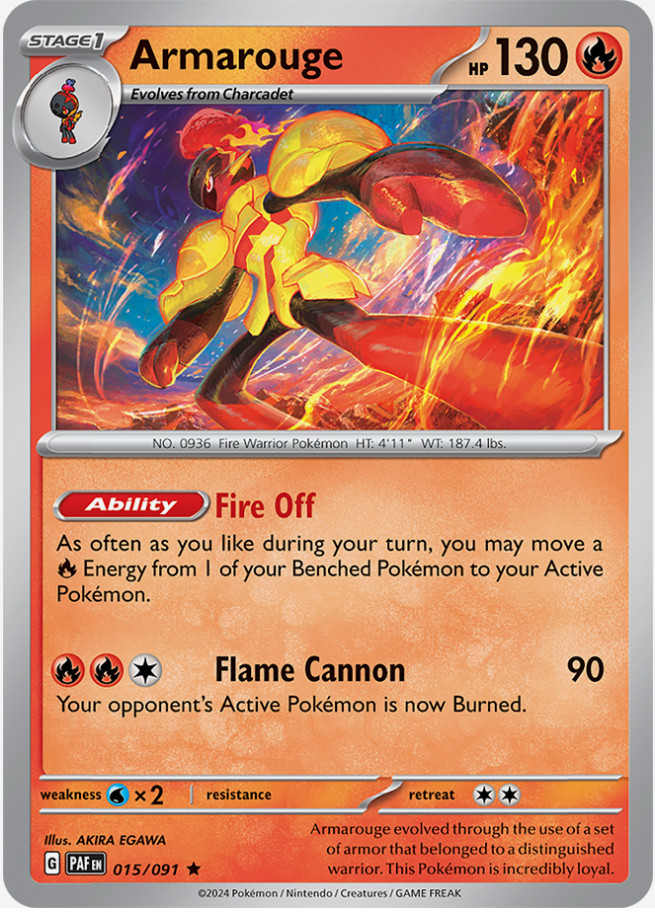 Pokemon - Armarouge 015/091 - Holo  Rare - Paldean Fates  - NM/M