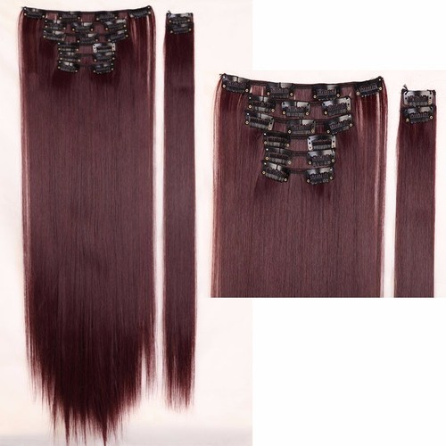 CLEARANCE Thick 8 Pieces/Set Clip In Hair Extensions Full Head Real as Human HYT - Picture 27 of 57