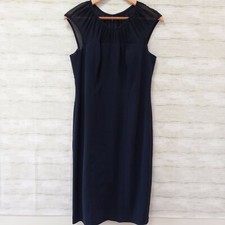 Adrianna Papell Women's Power Stretch Mesh Top Sheath Dress Navy Blue 10