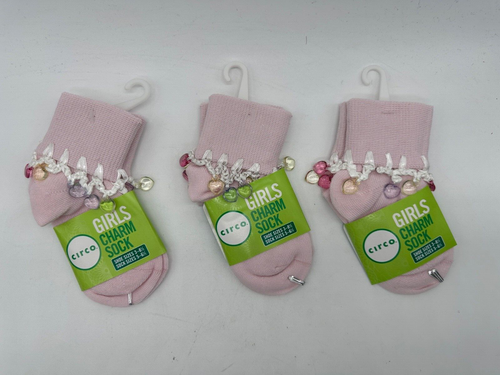 NEW 2 PAIRS GIRLS CICRO FANCY CHARM SOCKS WHITE/ PINK SHOE SIZE 3.8-8.5 TODDLER - Picture 15 of 16