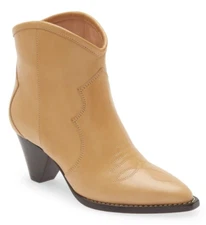 Isabel Marant Darizo Women's Leather Western Ankle Boots Natural Size 40 / US 10