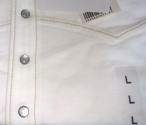 MICHAEL BASTIAN x UNIQLO 'Western Stitch' Washed Piqué Polo Shirt Mens L Wht NWT - Picture 6 of 19