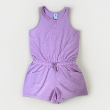 NWOT Athleta Girl Pink Romper Size S/7 Sleeveless Athletic Drawstring Waist