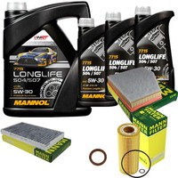 Mann Inspektionspaket 8L Mannol Longlife 504/507 5W-30 FüR BMW E61 535D E60