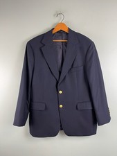 Vintage Y2K Brooks Brothers 346 Blazer 42S Navy Blue Wool Gold Button Sport Coat