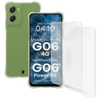 HandyhüLle + 2X Folie FüR Motorola Moto G06 4G/G06 Power 4G Bizon Transparent