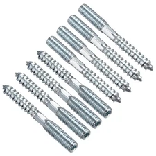 8Pcs M8x70mm Hanger Bolt Double Headed Bolt Self-Tapping Screw for Furniture