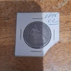 1875 Carson City Seated Liberty Half Dollar 50C Silver Coin