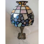 PartyLite Tiffany Style Stained Glass Floral Tea Light Candle Holder Bronze Base