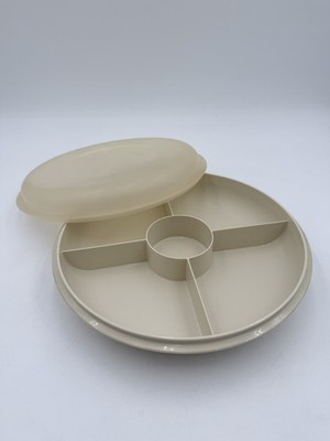 Vintage Tupperware Divided 5 Vegetable Snack Fruit Relish Dish Tray 1708  w/Lid
