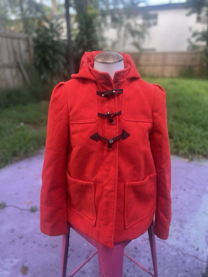 Chaqueta para mujer H&M con capucha roja/naranja•Mujer talla 4 (EE. UU.)•Crebilla completa• Foto 3 de 4