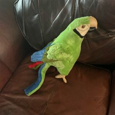Mary Meyer Green Parrot Plush Stuffed Animal Bird Long Tail Blue Red Wings