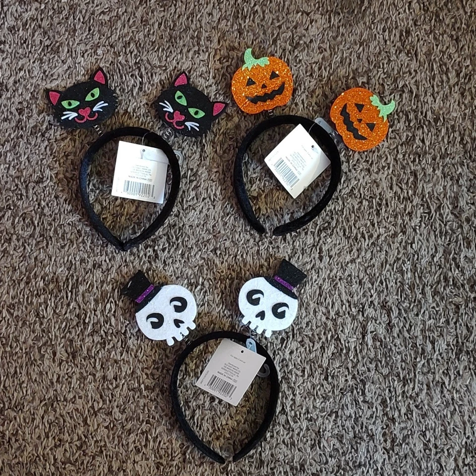 Novelty Headband Black Cat Pumpkin Skull Skeleton Holiday Party Seasonal Hair - Изображение 2 из 4