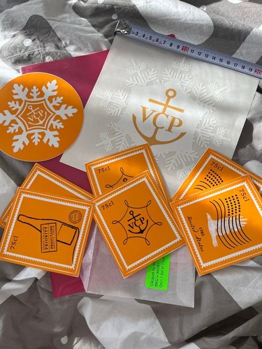 Veuve Clicquot Sticker Set 8pc Yellow Champagne Promo Collectible Used